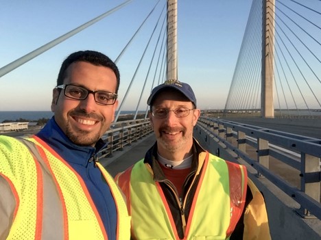 UD PhD Alum Hadi Al-Khateeb and Professor Michael Chajes During the First Load Testing of the IRIB (photo courtesy of M. Chajes)